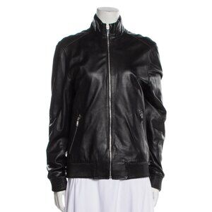 Reiss lamb leather bomber jacket